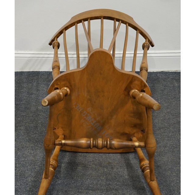 Ethan Allen Hand Decorated Hitchcock Inspired Solid Maple Fiddleback Duxbury Accent Arm Chair 14-6072a - 601 Nutmeg Finish For Sale - Image 9 of 11
