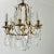 French French Vintage Petite Brass & Crystal Chandelier For Sale - Image 3 of 12
