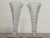 1950s Pair of Vintage Clear Glass Trumpet Vases, Daisy & Button Pattern, Mid Century Pressed Glass Decor For Sale - Image 5 of 10