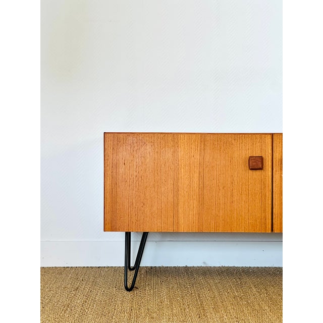 Minimalist Scandinavian Teak Sideboard, 1960s For Sale - Image 6 of 17