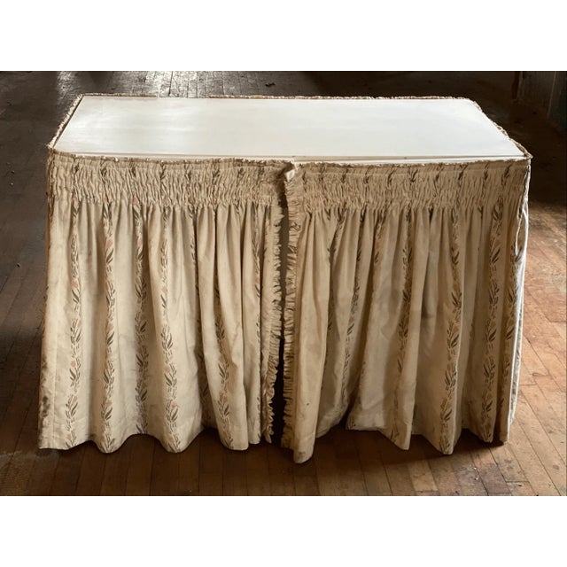 42” wide 21” deep 30” tall Very good condition This versatile piece features a pristine, flat white top surface or...