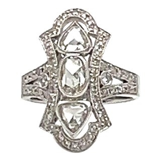 1.89 Ct Rose Cut Diamond Ring Size 7 For Sale