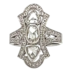 1.89 Ct Rose Cut Diamond Ring Size 7