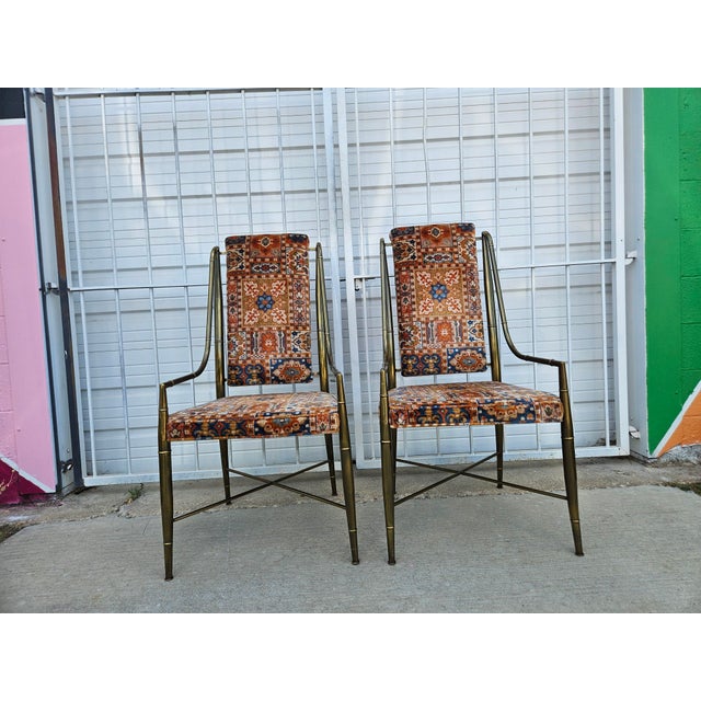 Set of 8 Imperial Brass Dining Chairs Attributed to Weiman / Warren Lloyd for Mastercraft For Sale - Image 14 of 18