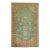 Antique Zabihi Collection Green Orange Oushak Rug - 4'2" x 6'4" For Sale
