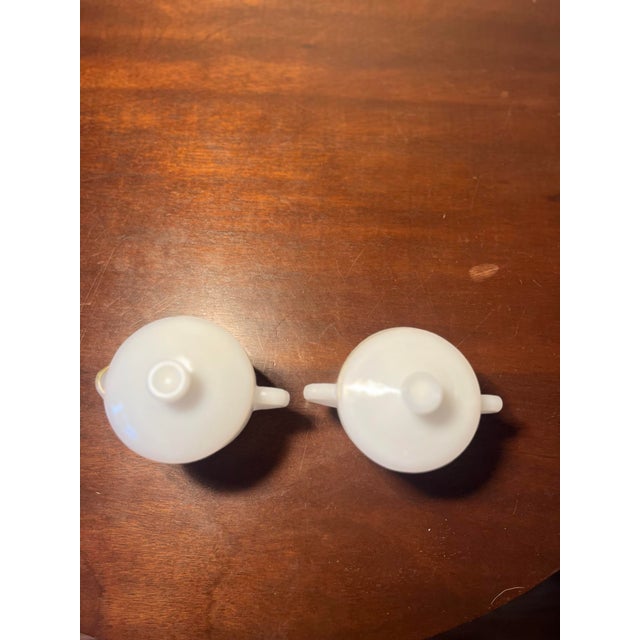 1960s Vintage Fire-King Anniversary Rose Sugar & Creamer Set For Sale - Image 5 of 6