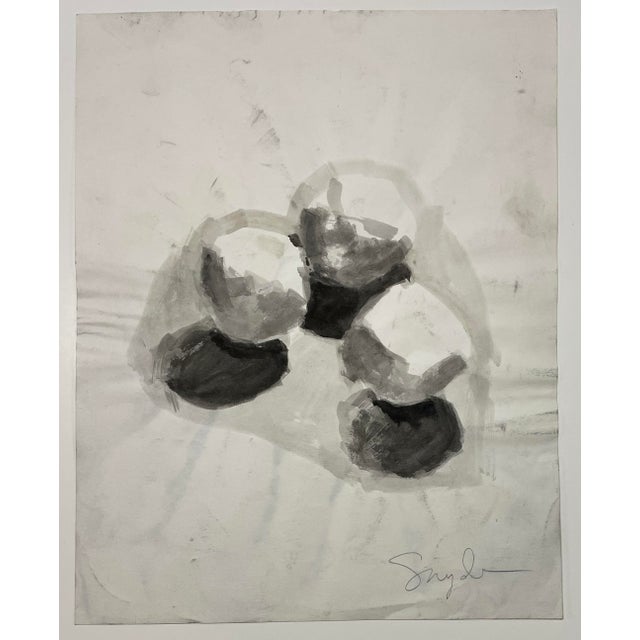 Black still life watercolor on paper by New York abstract expressionist painter Richard Synder (1951-2025). Signed lower...