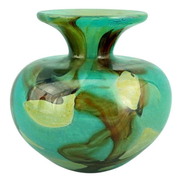 Vintage Submerged Blown Glass Vase from Mdina, 1970s For Sale