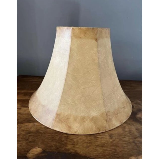 1960’s Mid-Century Modern Leather & Brass Lamp For Sale - Image 9 of 12