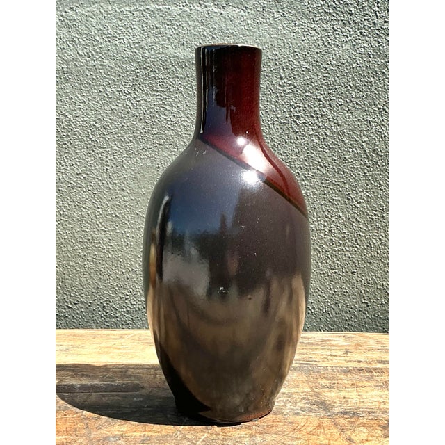 Vintage Two Tine Pottery Vase For Sale - Image 10 of 12