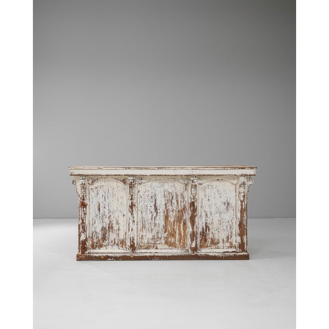 Early 20th Century 1900s French Wood White Patinated Bar For Sale - Image 5 of 12