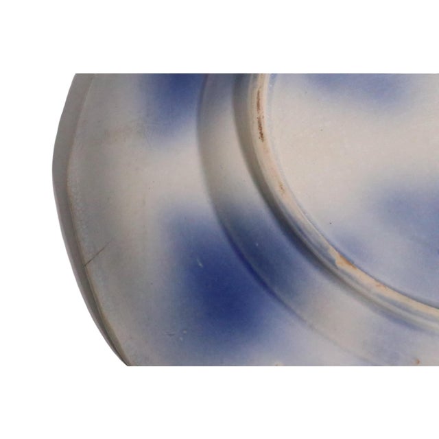 Blue Antique Gaudy Welsh Blue Strawberry Ironstone Plate C. 1850's For Sale - Image 8 of 9
