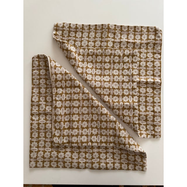 Boho Chic Walter G Pahari Saffron Linen Pillow Cover For Sale - Image 3 of 4
