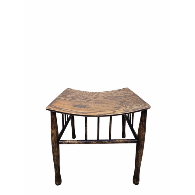 Antique American Arts & Crafts Mission Oak Side Table with Serpentine Top A handsome antique American Arts & Crafts side...