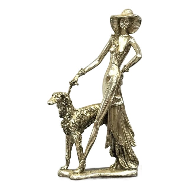 Art Deco Silver-Plated Resin Sculpture by Amilcare Santini, 1970 For Sale