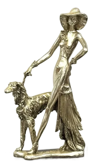 Art Deco Silver-Plated Resin Sculpture by Amilcare Santini, 1970