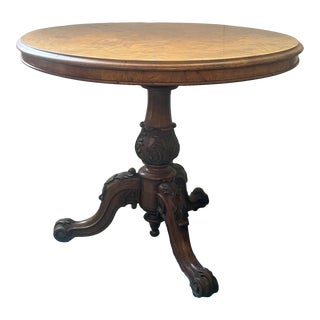 Turn of the Century Burled Walnut Parlor Table For Sale