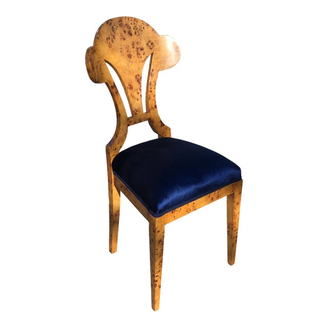 Contemporary Biedermeier Birdseye Maple Accent Chair For Sale