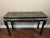 Chinoiserie Vintage Chinese Console Table Black Lacquer Chinoiserie Gilt Hand Painted C1950 For Sale - Image 3 of 18