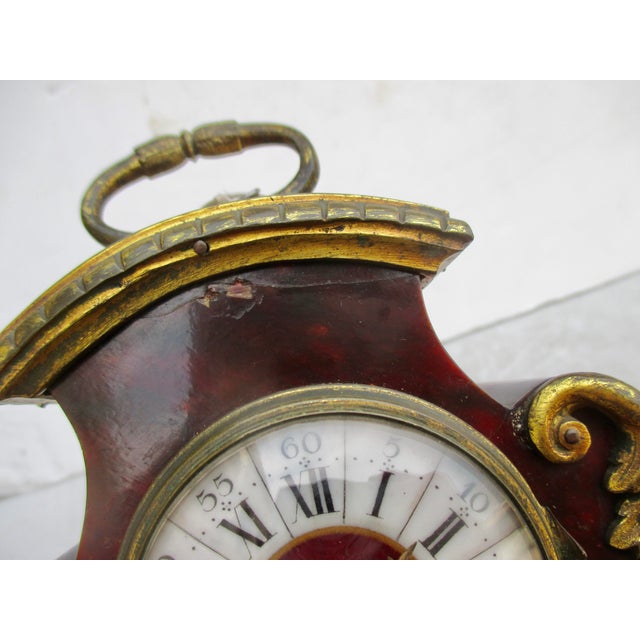 Wood Tiffany Ormolu and Burl Desk Clock Circa 1900-1910 For Sale - Image 7 of 14