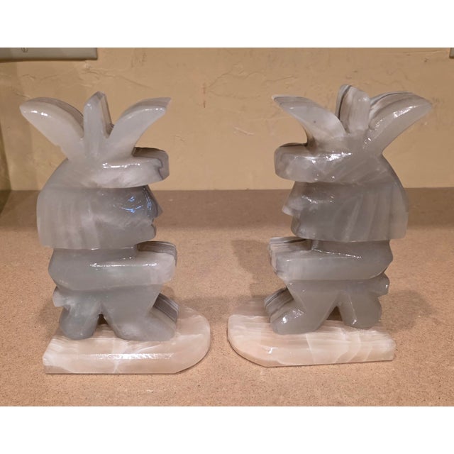 Pair of Vintage Mexican Onyx stone bookends.