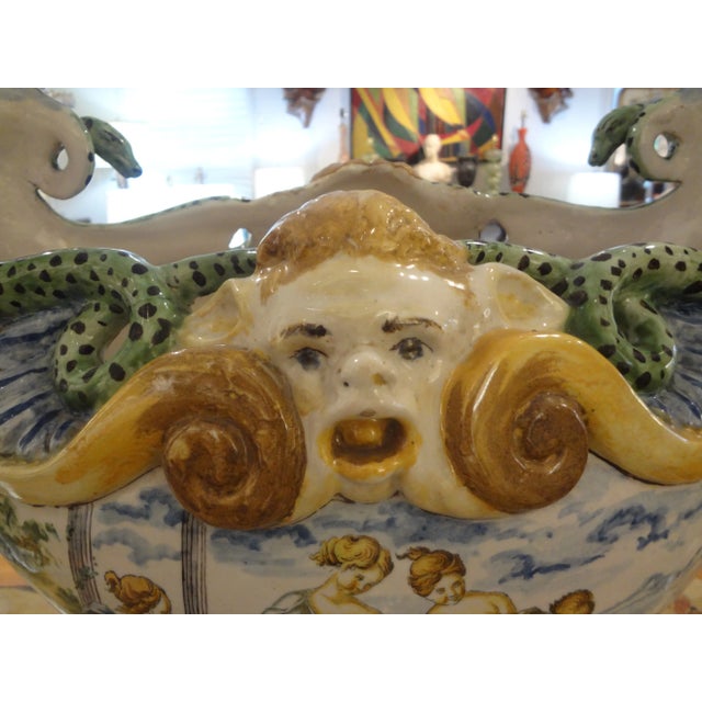 Early 20th Century Italian Majolica Urn For Sale - Image 11 of 13