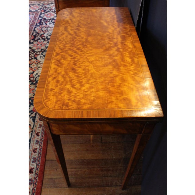 Late 18th Century Circa 1790 English George III Pair of Satinwood Games Tables For Sale - Image 5 of 11