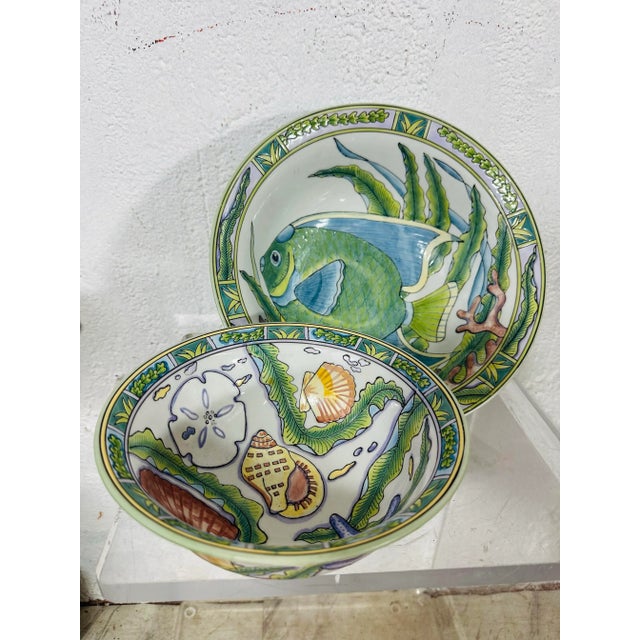 1980s Ocean Theme Bowl Set by Andrea Sadek For Sale - Image 5 of 8
