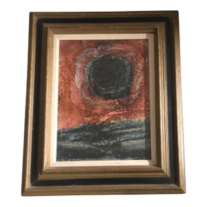 Vintage Original Abstract Painting Vintage Modernist Frame 1970’s
