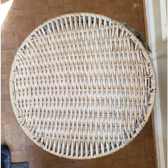 1980s Iron and Wicker Stands, a Pair For Sale - Image 5 of 11