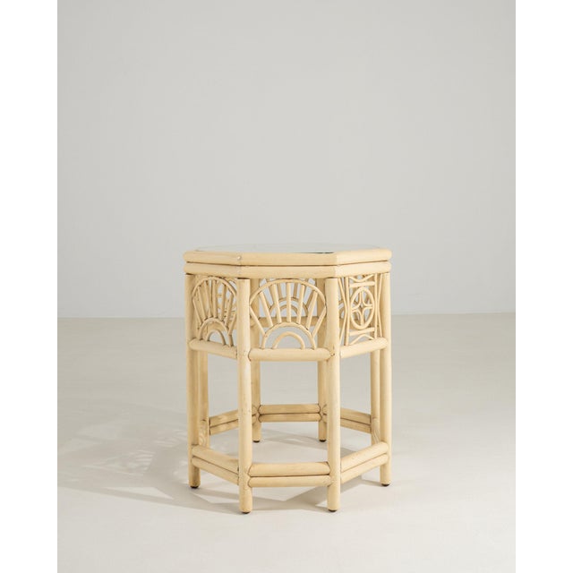 20th Century France Warm Ivory Carved Fretwork Side Table For Sale - Image 10 of 11