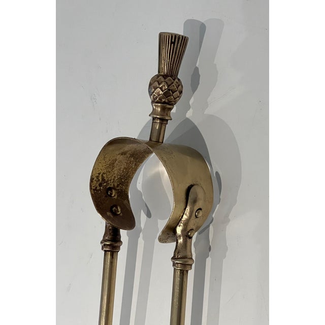Pineapple Brass Fireplace Tools For Sale - Image 9 of 12