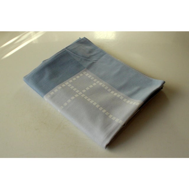 Mid-Century Modern 1960s Vintage - l Damask Cotton Tablecloth 49,2" X 59" For Sale - Image 3 of 6