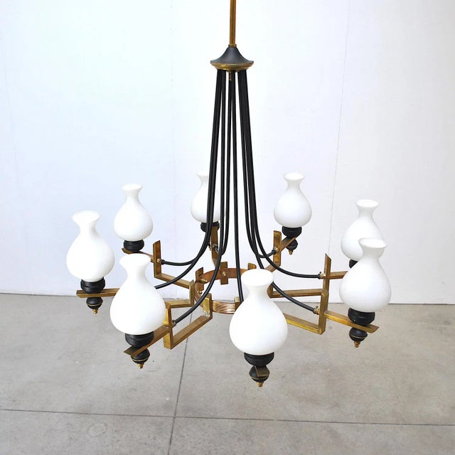 Mid-Century Modern Mid-Century Italian Chandelier from Stilnovo, 1950s For Sale - Image 3 of 11