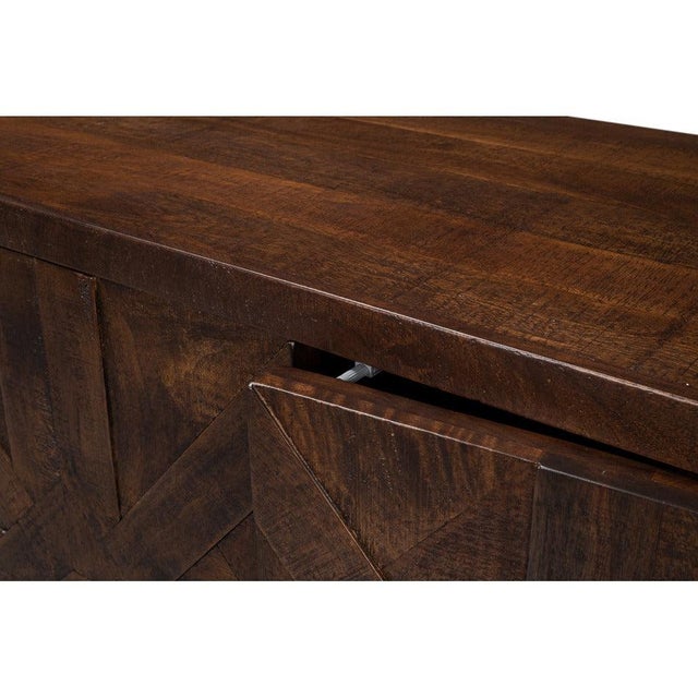 2020s Modern Parquetry Sideboard with Brass Legs For Sale - Image 5 of 11