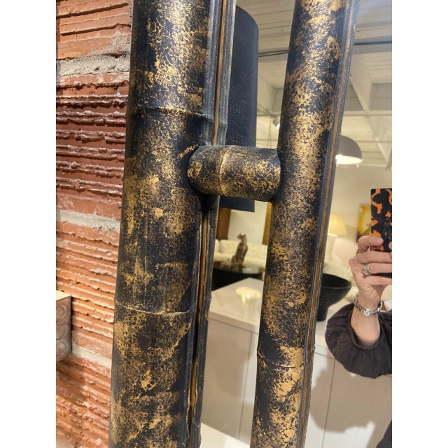 Faux Bamboo Style Mirror With Tortoise Finish For Sale In Charlotte - Image 6 of 8