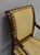 Walnut chair, Louis XVI style. It is covered with a yellow -colored fabric with nail finishes. Its coating, in use, is...