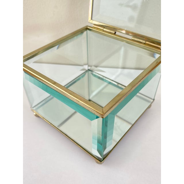 Hollywood Regency Italian Art Deco Beveled Glass Box, Italy, 1930 For Sale - Image 3 of 18