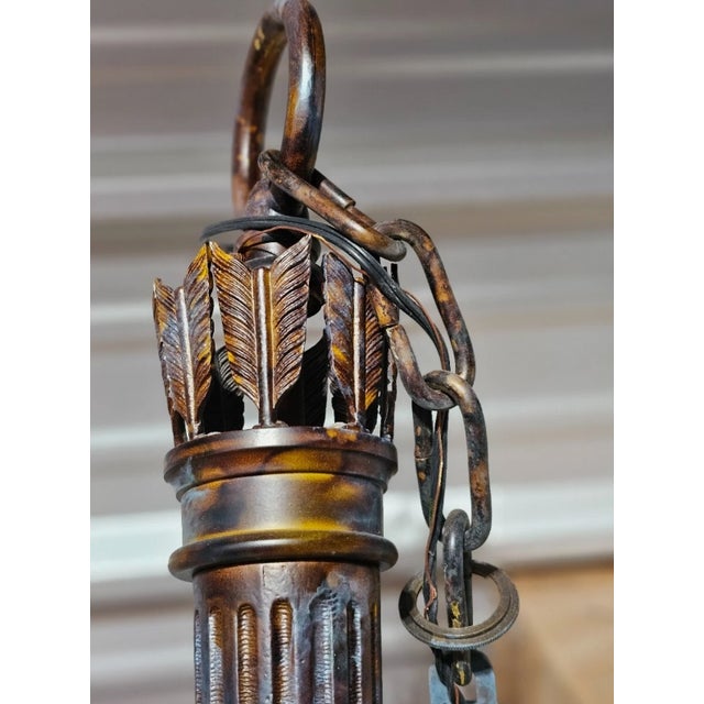 Traditional Late 20th Century David Michael - Traditional 8 Candle Solid Bronze Casting Chandelier For Sale - Image 3 of 6