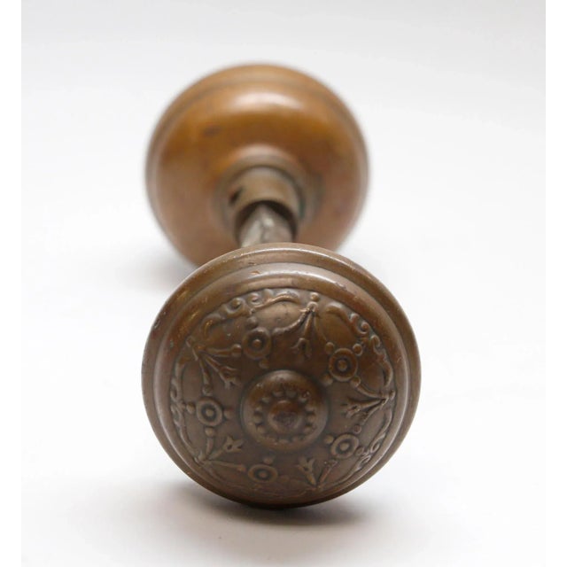 Antique Brass Clifton Five Fold Reading Entry Door Knobs For Sale - Image 4 of 4