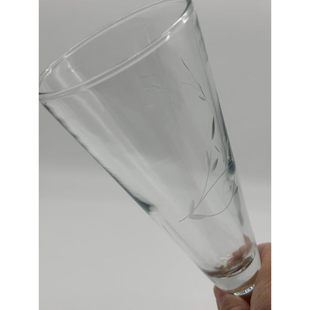 Vintage Princess House Pilsner/Champagne Flute Heritage Pattern Set of 8 Glasses For Sale - Image 4 of 8