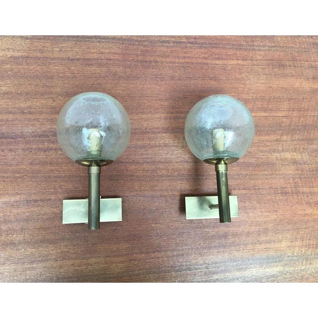 Mid-Century Modern Mid-Century Modern German Brass and Glass Sconces from Doria Leuchten, Set of 2 For Sale - Image 3 of 18