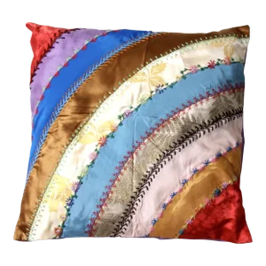 Antique Rainbow Crazy Quilt Pillow