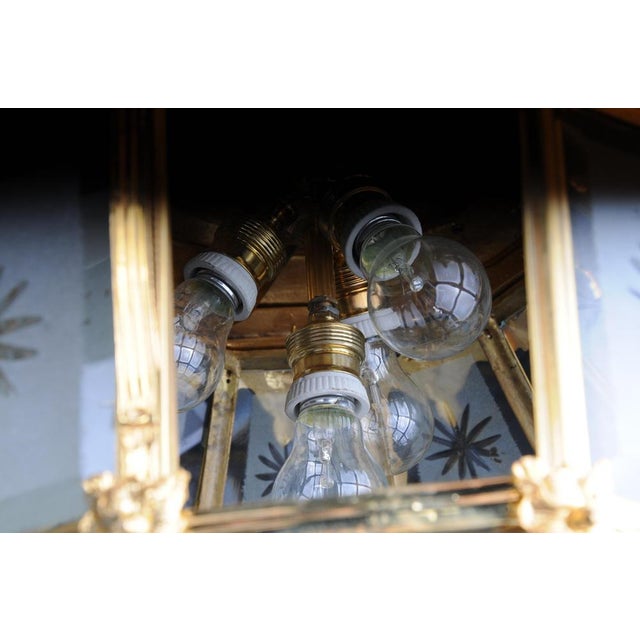 Gold French Fire Gilt Bronze Lantern Hanging Light in Versailles Shape For Sale - Image 8 of 14