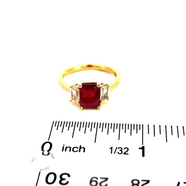 Natural Ruby Sapphire Ring 6.5 14k Y Gold 2.51 TCW Certified For Sale - Image 14 of 18