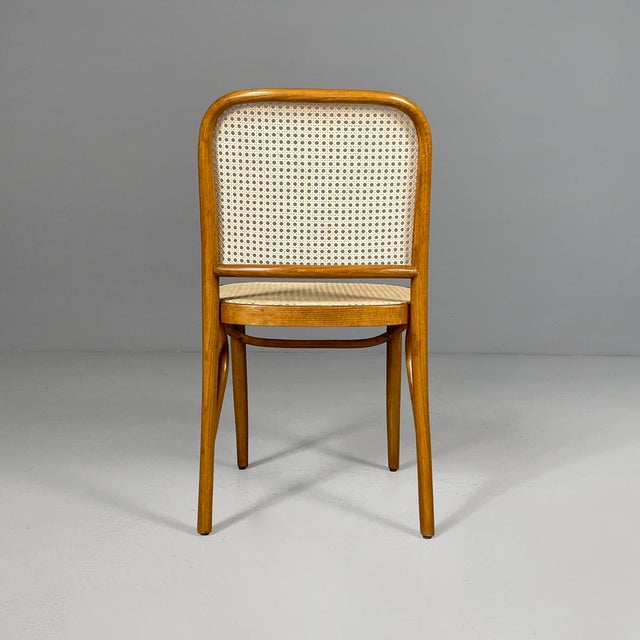 Italian Modern Beechwood and Vienna Straw Chairs, 1970s, Set of 6 For Sale - Image 6 of 18