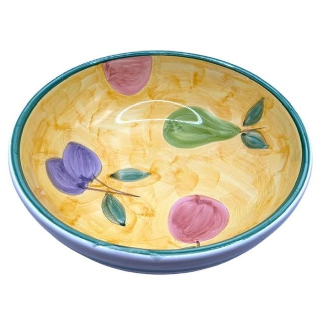 Large Italian Hand-Painted Ceramic Bowl From the “Frutta” Pattern by Caleca For Sale - Image 12 of 16