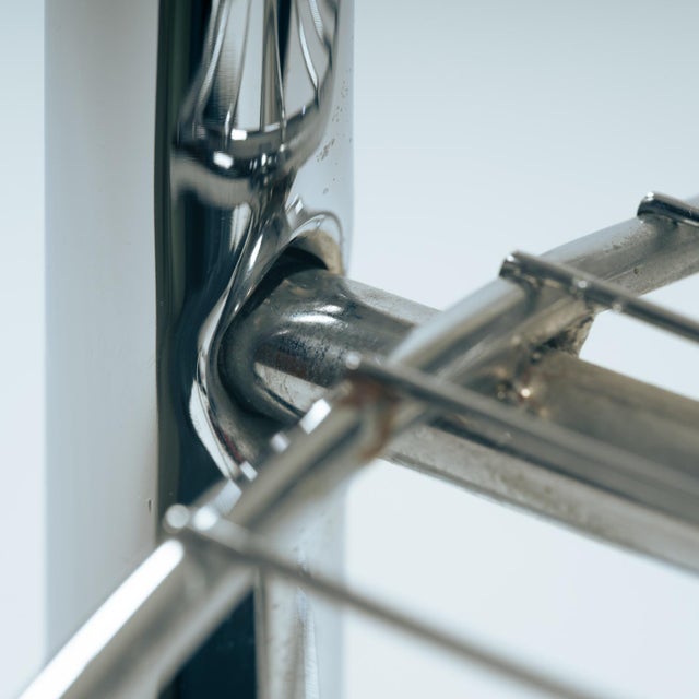 Vintage Italian Wire Chairs in Chrome & Metallic Thread, 1974, Set of 4 For Sale - Image 15 of 18