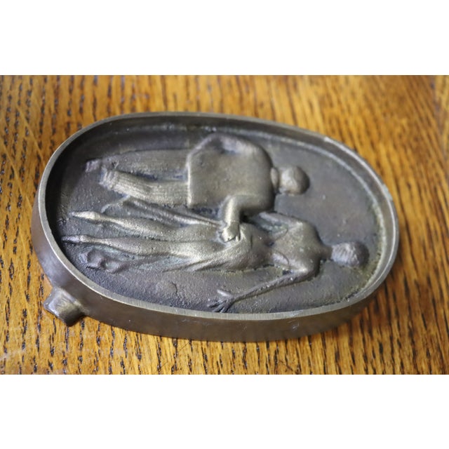 Brass Art Deco Brass Figural Ashtray, Risqué Couple, 1920s–1930s For Sale - Image 8 of 9