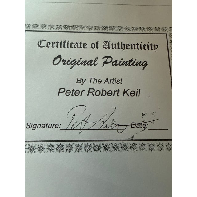 Paint Original Peter Keil 1970s Abstract Portrait Painting For Sale - Image 7 of 7